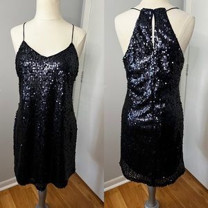 Blue sequin mini dress. Size S